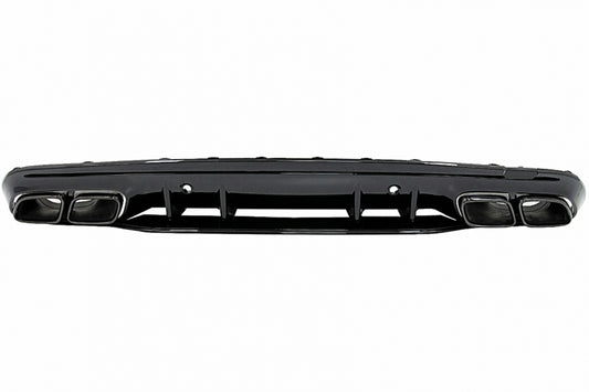 Rear Bumper Diffuser C63S Design with Black Exhaust Tips for Mercedes C-Class W205 S205 AMG Line (2014–2020)