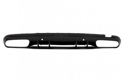 Rear Bumper Diffuser C63S Design with Black Exhaust Tips for Mercedes C-Class W205 S205 AMG Line (2014–2020)