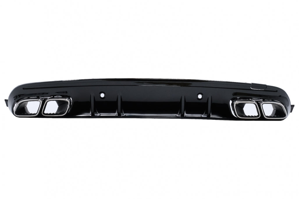 Rear Bumper Diffuser C63S Design with Chrome Tips for Mercedes C-Class W205 S205 Sport Line (2014–2020)