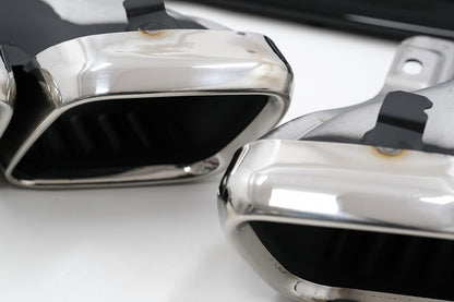 Rear Bumper Diffuser C63S Design with Chrome Tips for Mercedes C-Class W205 S205 Sport Line (2014–2020)