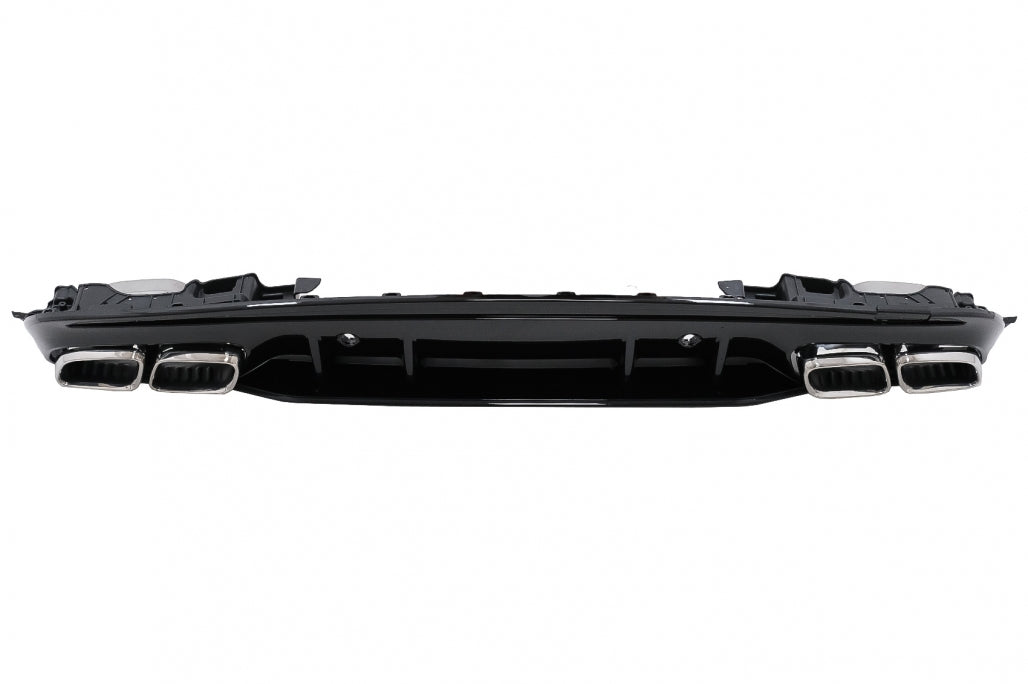 Rear Bumper Diffuser C63S Design with Chrome Tips for Mercedes C-Class W205 S205 Sport Line (2014–2020)