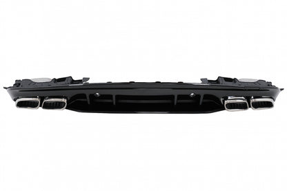 Rear Bumper Diffuser C63S Design with Chrome Tips for Mercedes C-Class W205 S205 Sport Line (2014–2020)
