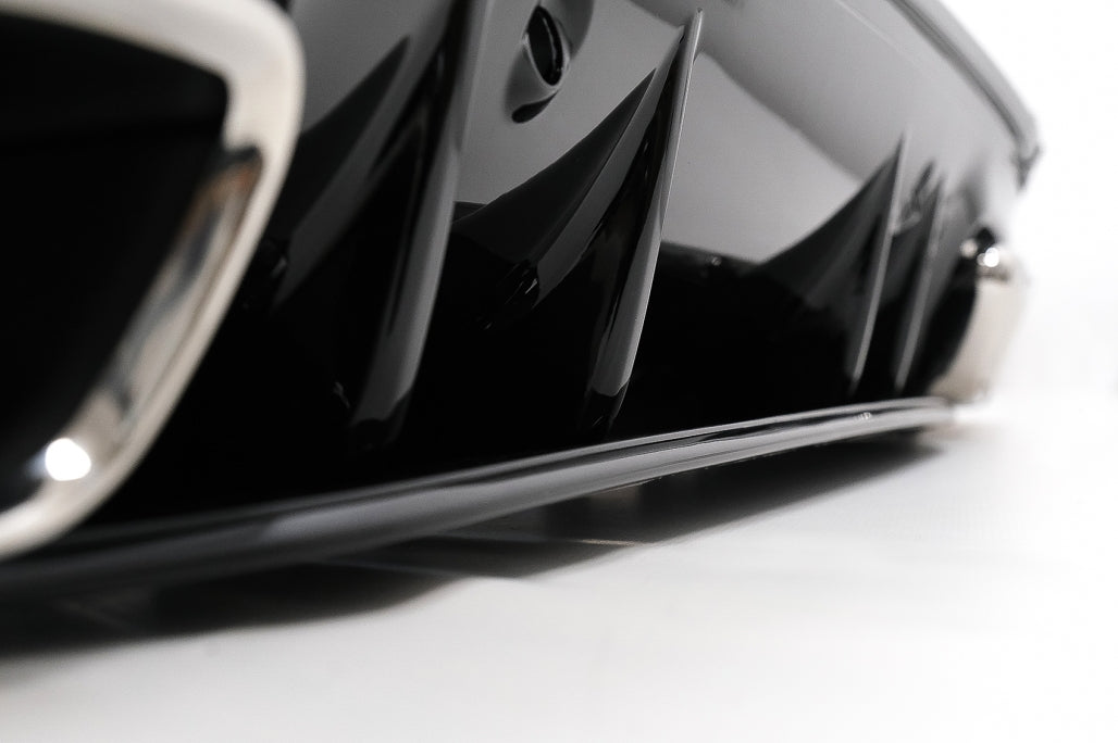 Rear Bumper Diffuser C63S Design with Chrome Tips for Mercedes C-Class W205 S205 Sport Line (2014–2020)