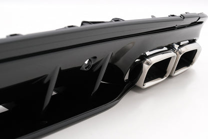 Rear Bumper Diffuser C63S Design with Chrome Tips for Mercedes C-Class W205 S205 Sport Line (2014–2020)