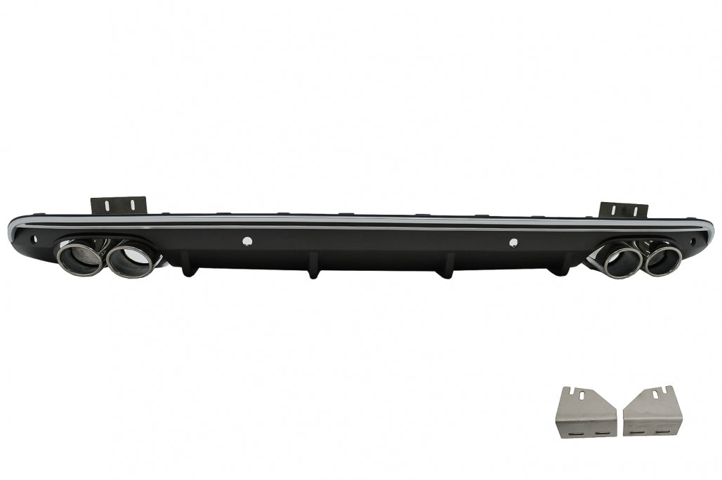 Rear Bumper Diffuser Double Outlet for Audi Q5 8R Facelift (2013–2016) S-Line
