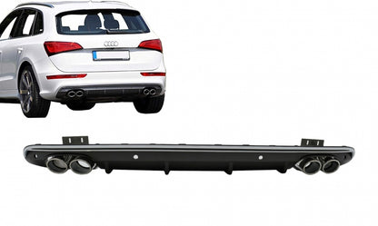 Rear Bumper Diffuser Double Outlet for Audi Q5 8R Facelift (2013–2016) S-Line