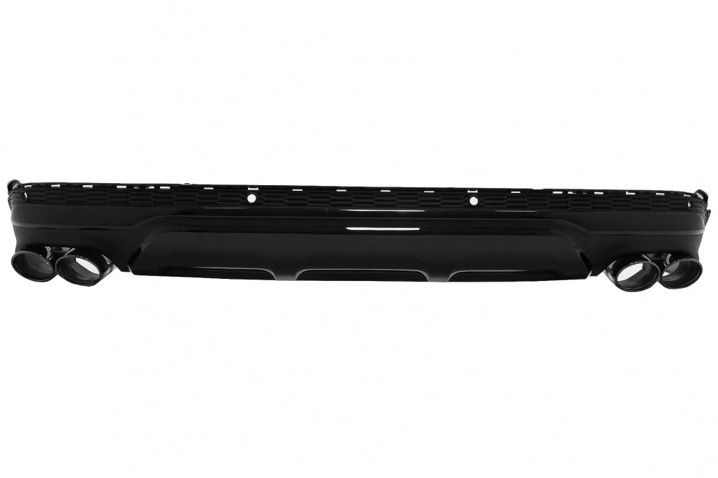 Rear Bumper Diffuser Double Outlet with Black Exhaust Tips SQ7 Design for Audi Q7 4M Facelift (2020–2025)