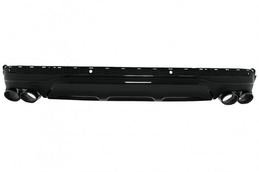 Rear Bumper Diffuser Double Outlet with Black Exhaust Tips SQ7 Design for Audi Q7 4M Facelift (2020–2025)
