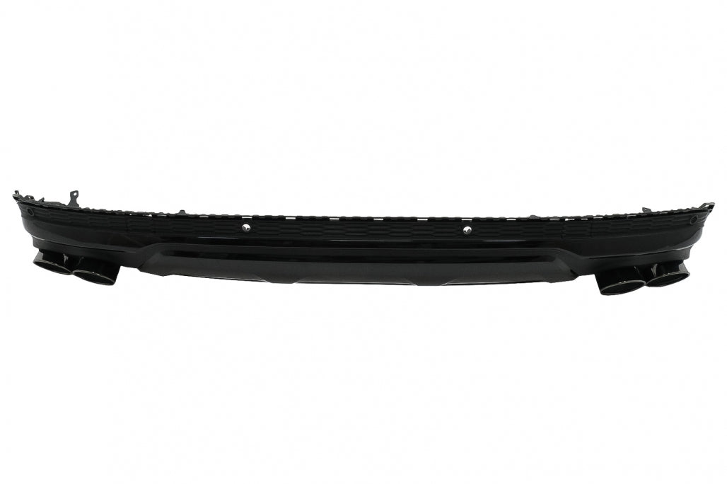 Rear Bumper Diffuser Double Outlet with Black Exhaust Tips SQ7 Design for Audi Q7 4M Facelift (2020–2025)