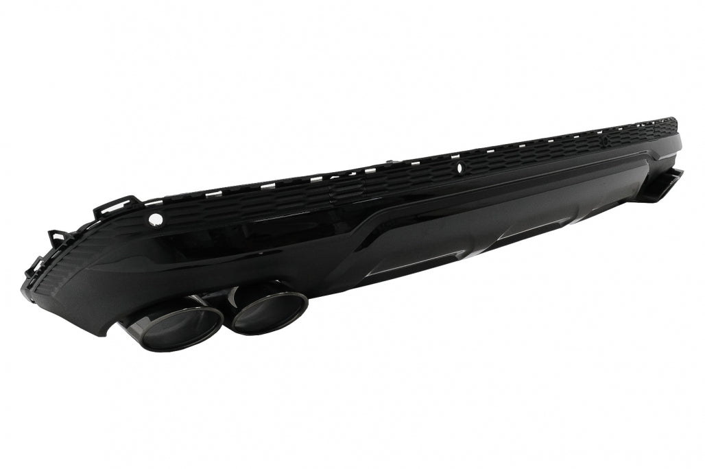Rear Bumper Diffuser Double Outlet with Black Exhaust Tips SQ7 Design for Audi Q7 4M Facelift (2020–2025)