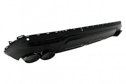 Rear Bumper Diffuser Double Outlet with Black Exhaust Tips SQ7 Design for Audi Q7 4M Facelift (2020–2025)