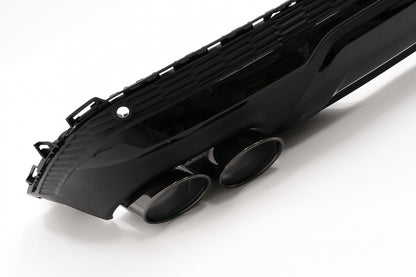 Rear Bumper Diffuser Double Outlet with Black Exhaust Tips SQ7 Design for Audi Q7 4M Facelift (2020–2025)