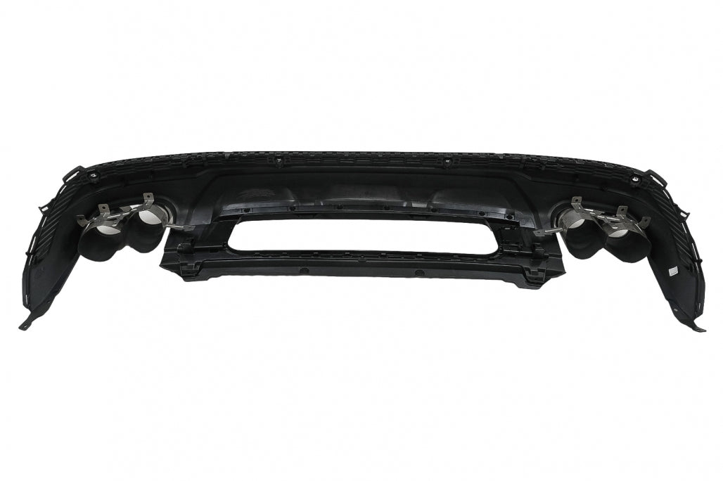 Rear Bumper Diffuser Double Outlet with Black Exhaust Tips SQ7 Design for Audi Q7 4M Facelift (2020–2025)