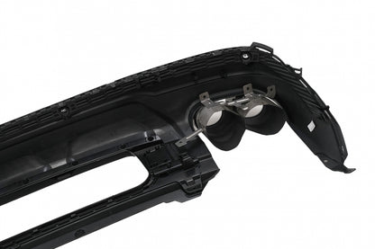 Rear Bumper Diffuser Double Outlet with Black Exhaust Tips SQ7 Design for Audi Q7 4M Facelift (2020–2025)