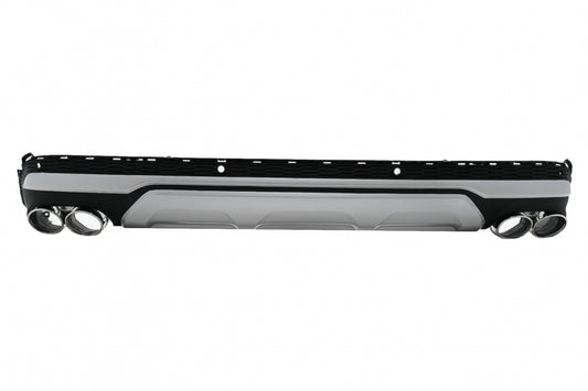 Rear Bumper Diffuser Double Outlet with Exhaust Tips SQ7 Design for Audi Q7 4M Facelift (2020–2025)
