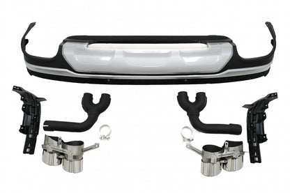 Rear Bumper Diffuser Double Outlet with Exhaust Tips SQ7 Design for Audi Q7 4M Facelift (2020–2025)
