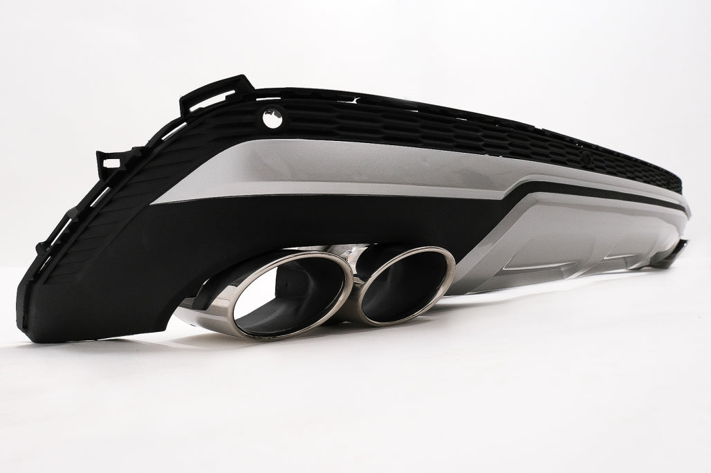 Rear Bumper Diffuser Double Outlet with Exhaust Tips SQ7 Design for Audi Q7 4M Facelift (2020–2025)