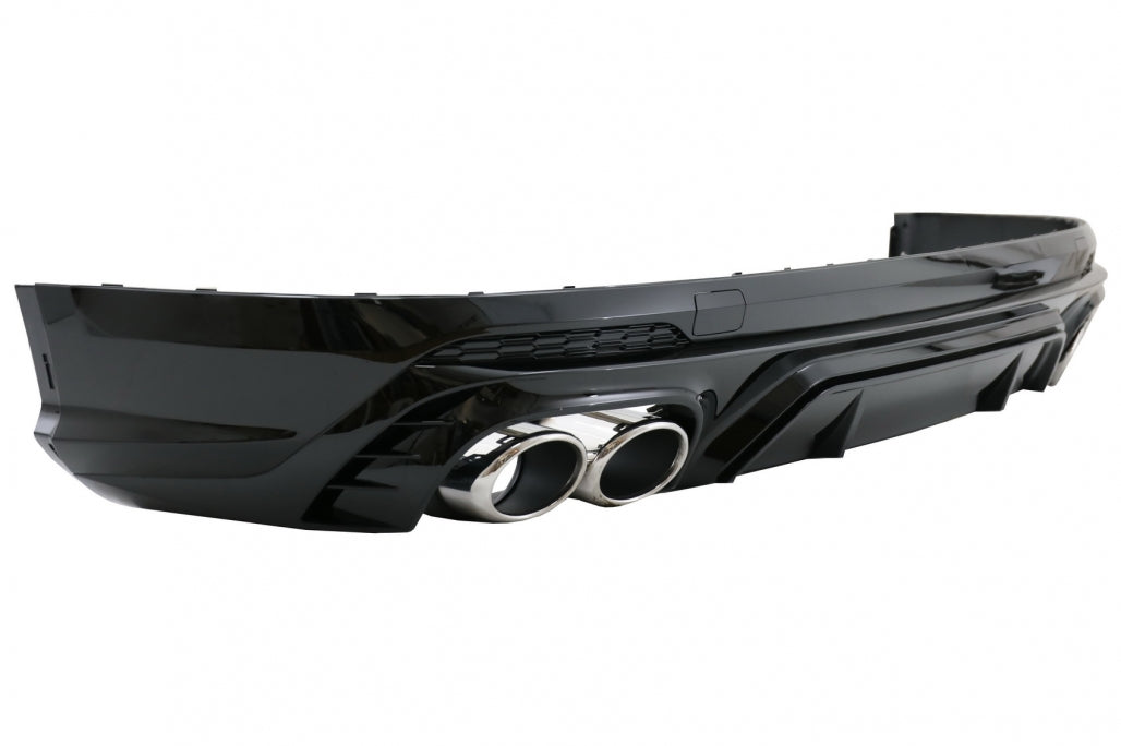 Rear Bumper Diffuser Double Outlet with Exhaust Tips for Audi Q5 FY S-Line (2018–2020)