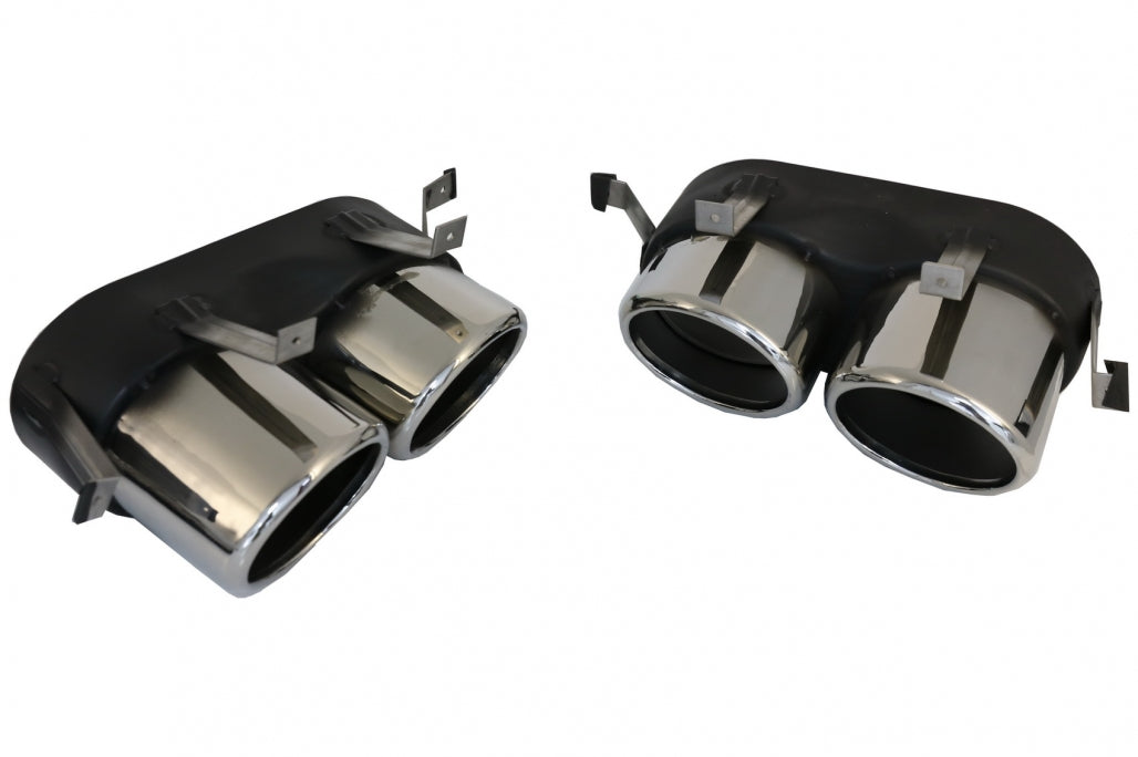 Rear Bumper Diffuser Double Outlet with Exhaust Tips for Audi Q5 FY S-Line (2018–2020)
