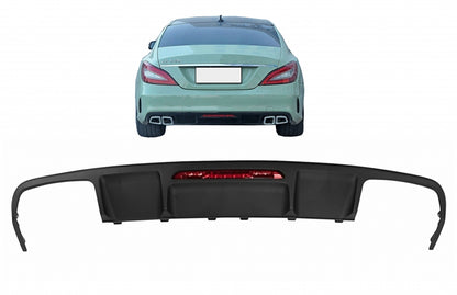 Rear Bumper Diffuser Dual Outlet for Mercedes CLS W218 AMG Sport Line (2011–2017)