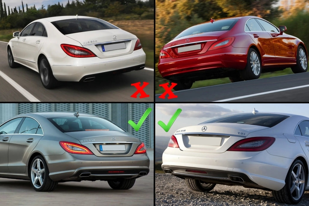 Rear Bumper Diffuser Dual Outlet for Mercedes CLS W218 AMG Sport Line (2011–2017)