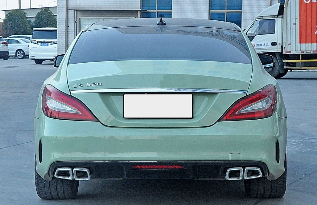 Rear Bumper Diffuser Dual Outlet for Mercedes CLS W218 AMG Sport Line (2011–2017)