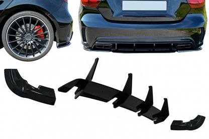 Rear Bumper Diffuser Extensions Splitters compatible with Mercedes A-Class W176 A45 Hatchback (2015-2018)
