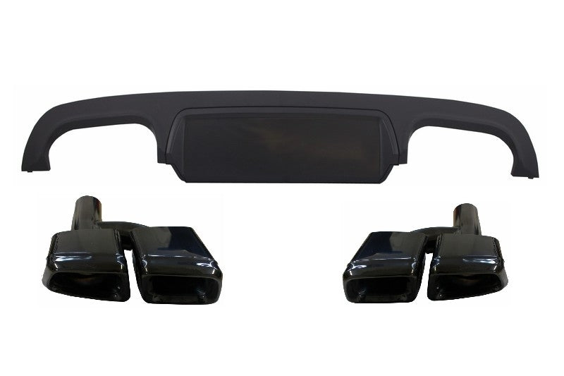 Rear Bumper Diffuser Facelift S63 S65 Design with Black Exhaust Tips for Mercedes S-Class W221 (2005–2013)