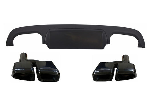 Rear Bumper Diffuser Facelift S63 S65 Design with Black Exhaust Tips for Mercedes S-Class W221 (2005–2013)