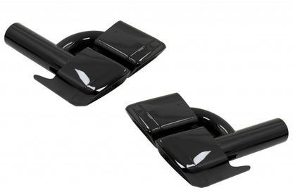 Rear Bumper Diffuser Facelift S63 S65 Design with Black Exhaust Tips for Mercedes S-Class W221 (2005–2013)