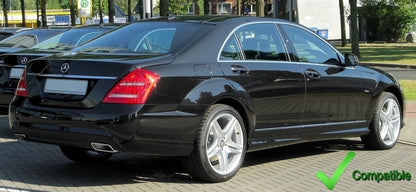 Rear Bumper Diffuser Facelift S63 S65 Design with Black Exhaust Tips for Mercedes S-Class W221 (2005–2013)