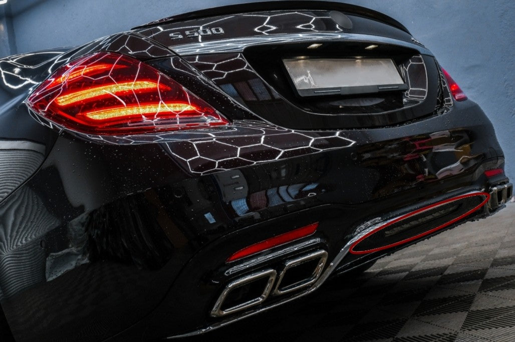 Rear Bumper Diffuser LED Fog Light Red for Mercedes S-Class W222 X222 (2013–2020)