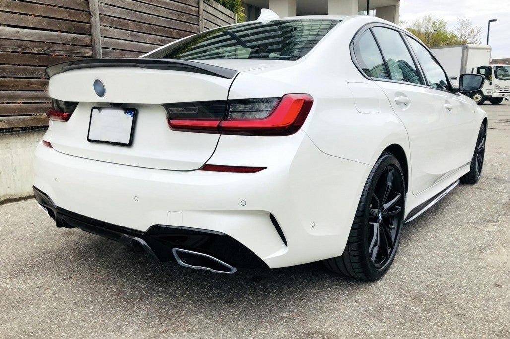Rear Bumper Diffuser M340i M Look with Chrome Exhaust Tips for BMW 3 Series G20 G21 G28 (2018–2022)