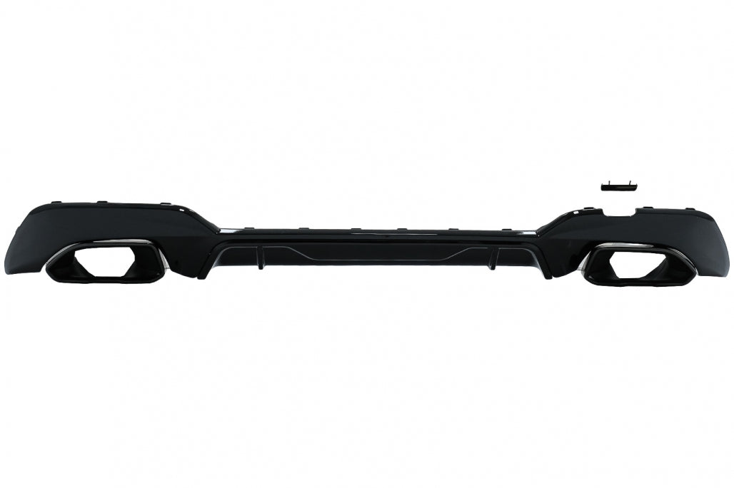 Rear Bumper Diffuser M340i M Look with Exhaust Tips Black for BMW 3 Series G20 G21 G28 (2018–Up)