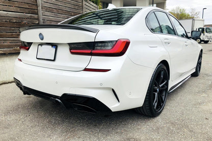 Rear Bumper Diffuser M340i M Look with Exhaust Tips Black for BMW 3 Series G20 G21 G28 (2018–Up)