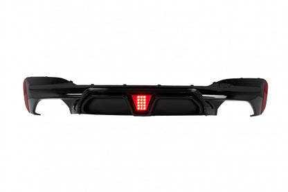 Rear Bumper Diffuser M5 Design with LED Piano Black for BMW 5 Series G30 G31 (2017-2024)
