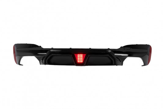 Rear Bumper Diffuser M5 Design with LED Piano Black for BMW 5 Series G30 G31 (2017-2024)