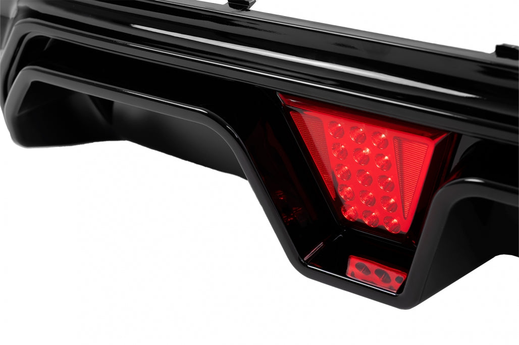 Rear Bumper Diffuser M5 Design with LED Piano Black for BMW 5 Series G30 G31 (2017-2024)
