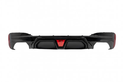 Rear Bumper Diffuser M5 Design with LED Piano Black for BMW 5 Series G30 G31 (2017-2024)