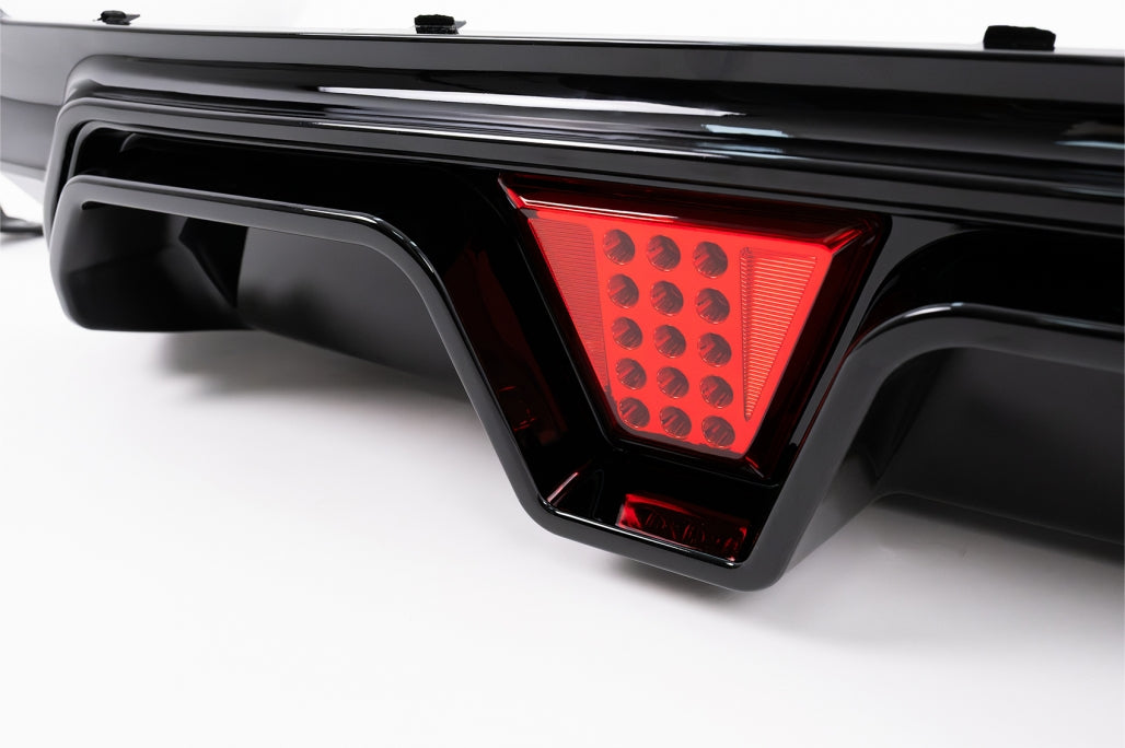 Rear Bumper Diffuser M5 Design with LED Piano Black for BMW 5 Series G30 G31 (2017-2024)