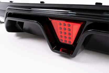 Rear Bumper Diffuser M5 Design with LED Piano Black for BMW 5 Series G30 G31 (2017-2024)