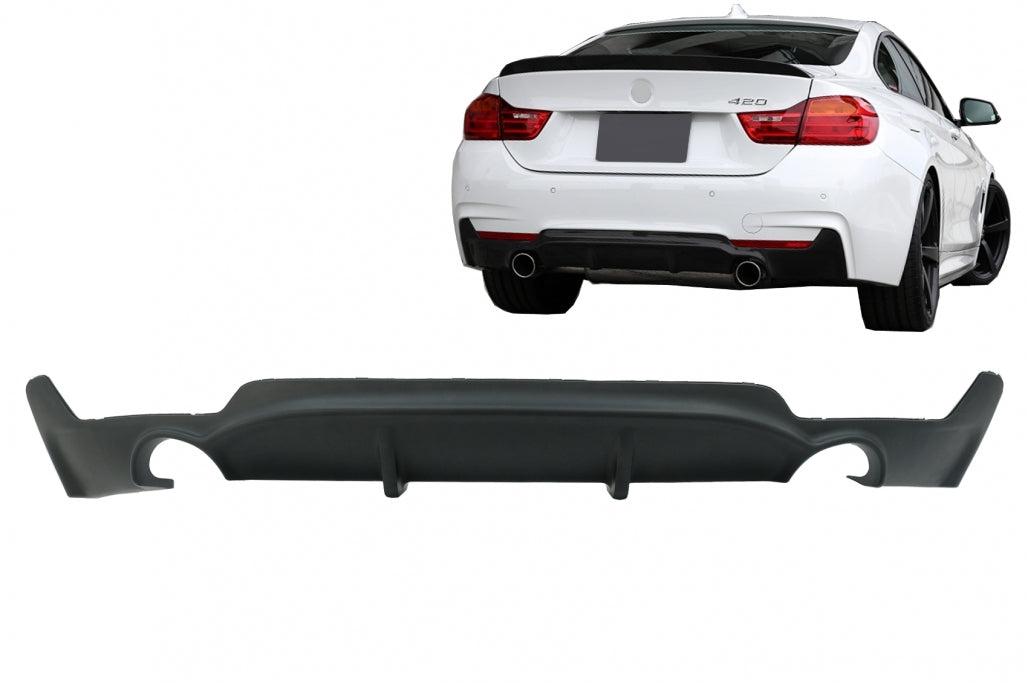 Rear Bumper Diffuser M Performance Twin Single Outlet for BMW 4 Series F32 F33 F36 (2013–Up)