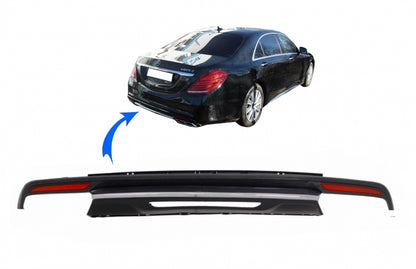 Rear Bumper Diffuser S63 Design for Mercedes S-Class W222 AMG Sport Package (2013–06.2017)