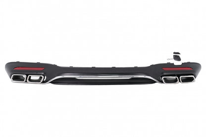 Rear Bumper Diffuser S63 Design with Chrome Exhaust Tips for Mercedes S-Class W222 Facelift Sport Line (2017–2020)