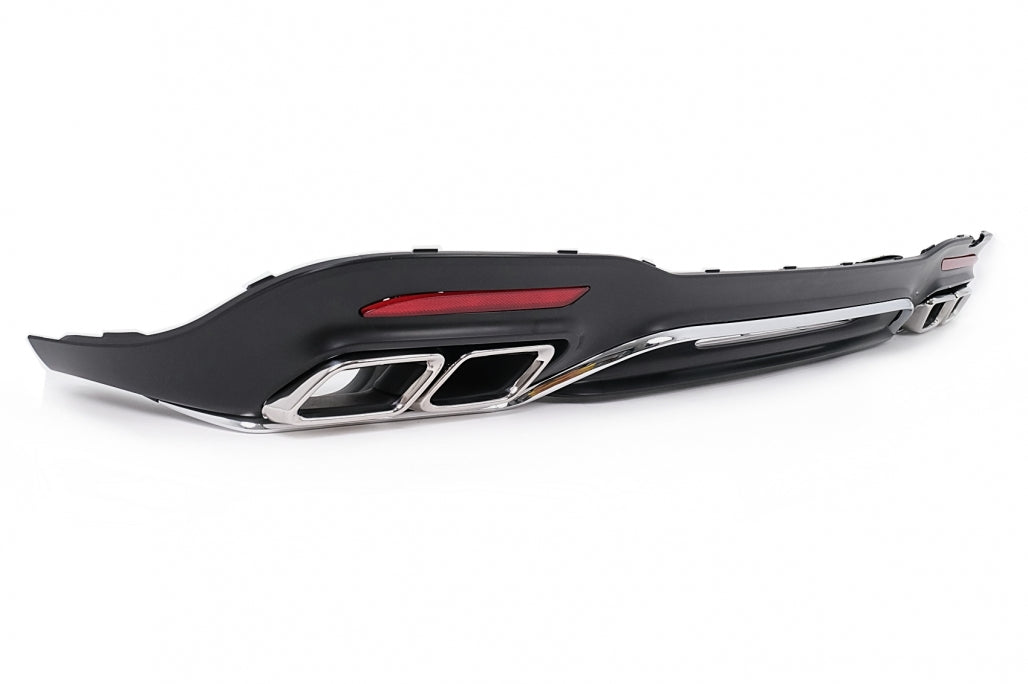 Rear Bumper Diffuser S63 Design with Chrome Exhaust Tips for Mercedes S-Class W222 Facelift Sport Line (2017–2020)