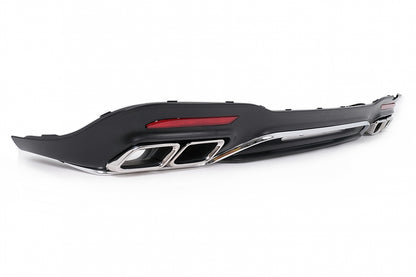 Rear Bumper Diffuser S63 Design with Chrome Exhaust Tips for Mercedes S-Class W222 Facelift Sport Line (2017–2020)