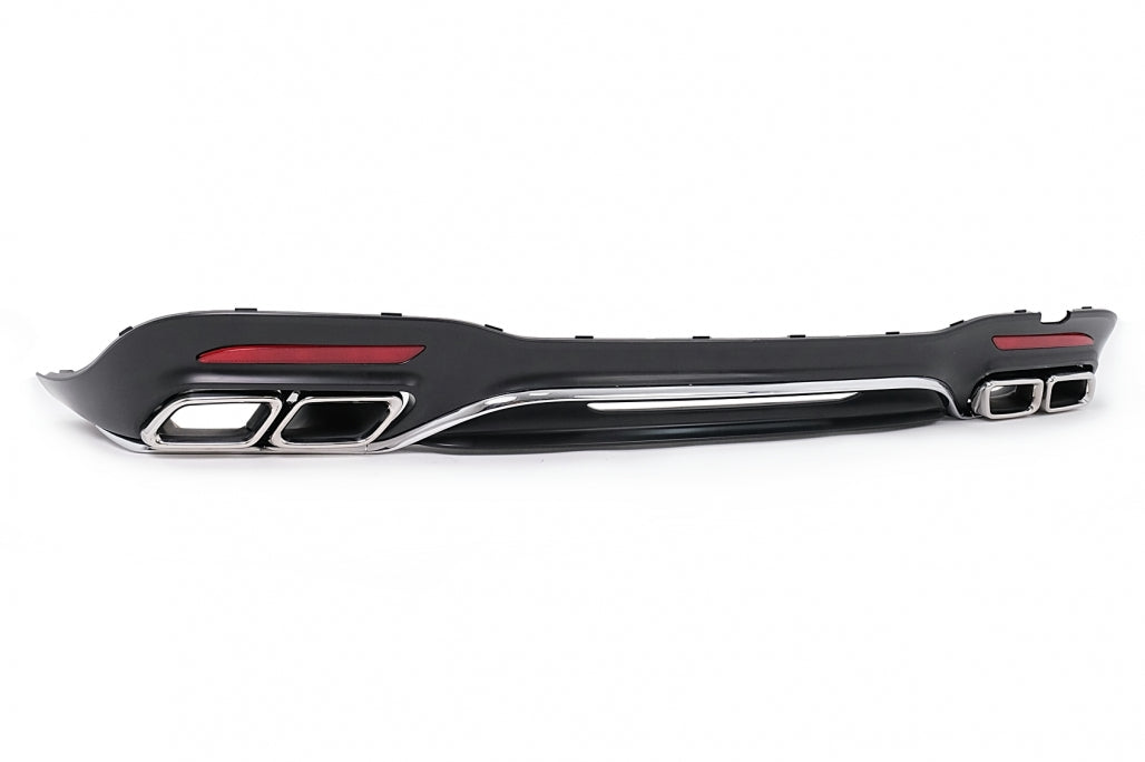 Rear Bumper Diffuser S63 Design with Chrome Exhaust Tips for Mercedes S-Class W222 Facelift Sport Line (2017–2020)