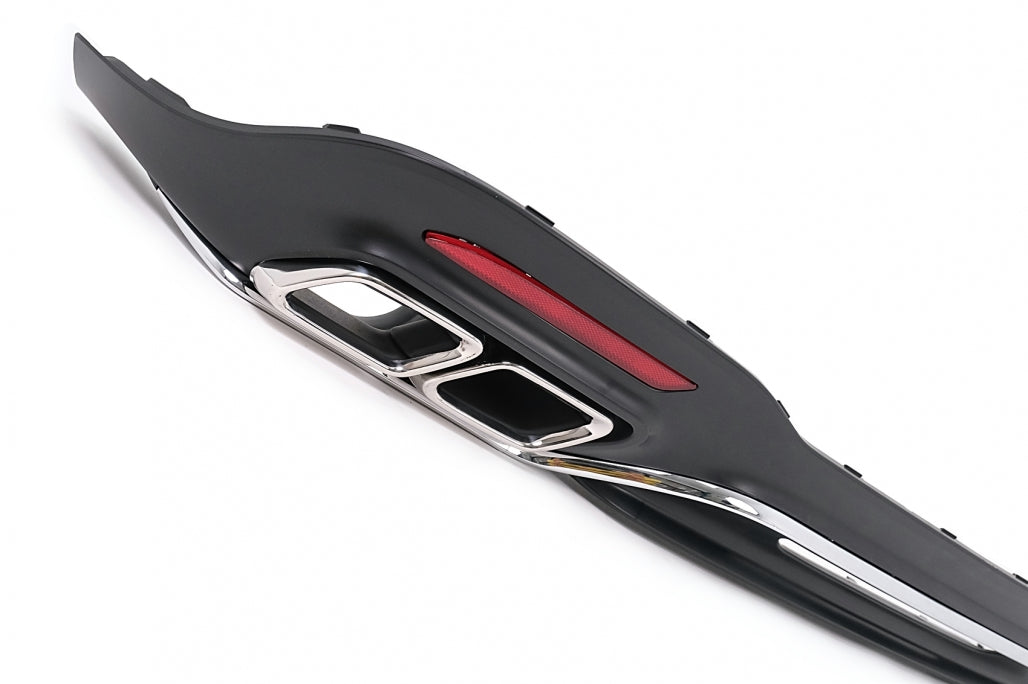 Rear Bumper Diffuser S63 Design with Chrome Exhaust Tips for Mercedes S-Class W222 Facelift Sport Line (2017–2020)