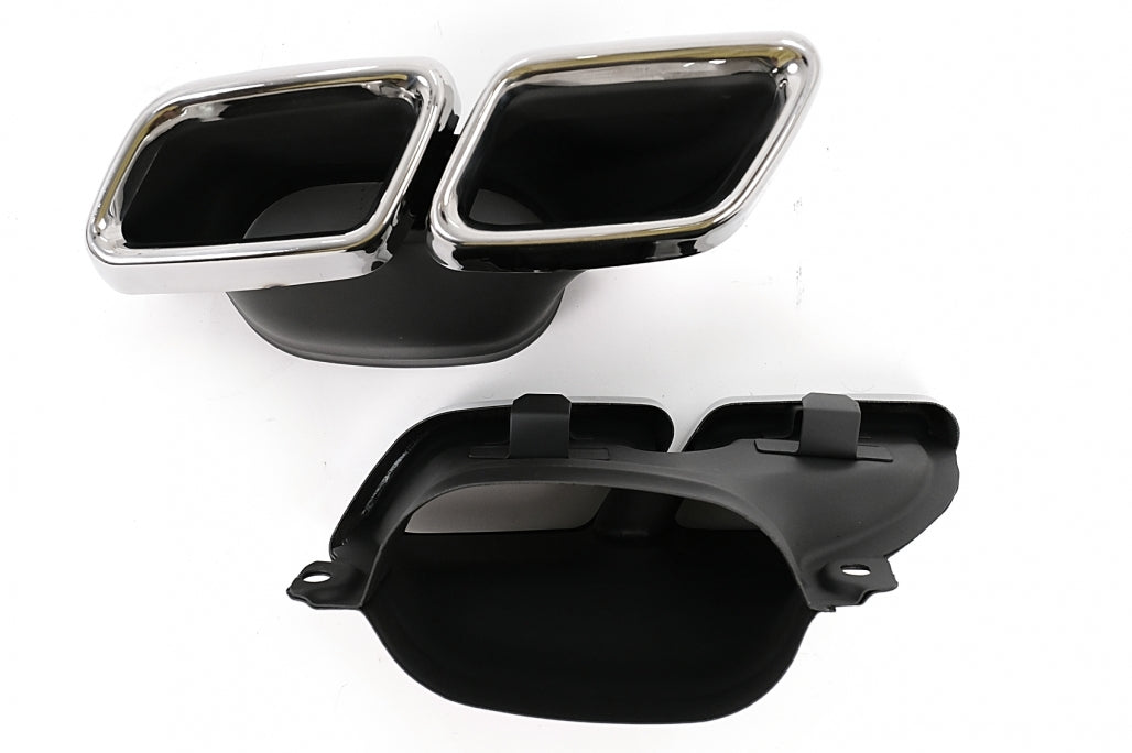 Rear Bumper Diffuser S63 Design with Chrome Exhaust Tips for Mercedes S-Class W222 Facelift Sport Line (2017–2020)