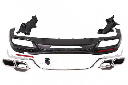 Rear Bumper Diffuser S63 Design with Chrome Exhaust Tips for Mercedes S-Class W222 Facelift Sport Line (2017–2020)